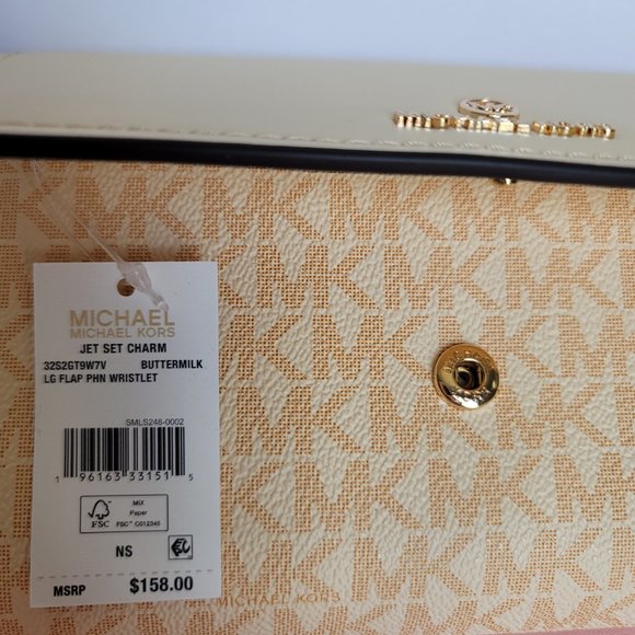 MICHAEL KORS Jet Set Charm Signature Colorblock LG Flap Phone Wristlet/Wallet ⭐ - Picture 15 of 16
